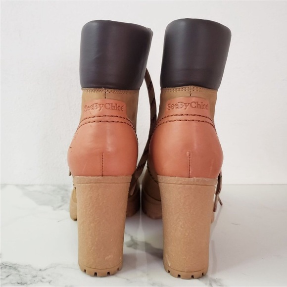 See by Chloé Eileen High-Heel Platform Hiking Booties - Picture 8 of 10